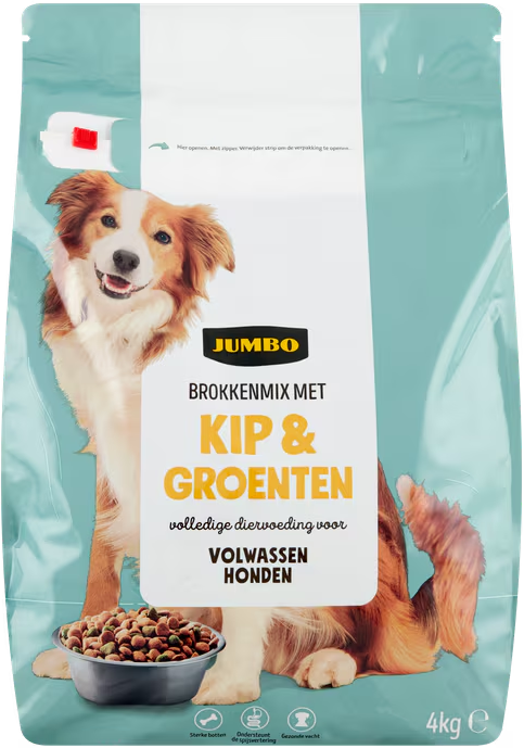 Verpakking Jumbo Brokkenmix met Kip & Groenten voor Volwassen honden